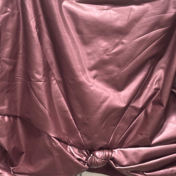 Free People Hatch Me If You Can Faux Leather Twist Front Crop Metallic NWT - Picture 8 of 9